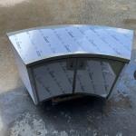 Quầy inox cong có kệ giữa