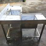 BÀN 2 CHẬU CÓ KỆ RACK CHỮ L 2700mm