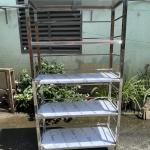 KỆ INOX 5 TẦNG PHẲNG CÓ THANH GIĂNG