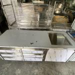 QUẦY TỦ INOX CÓ 6 NGĂN KÉO VÀ RÃNH ÚP LY