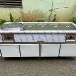 QUẦY HÂM NÓNG THỨC ĂN 4  KHAY GN VÀ 1 NỒI 100 LÍT