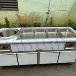 QUẦY HÂM NÓNG THỨC ĂN 4  KHAY GN VÀ 1 NỒI 100 LÍT