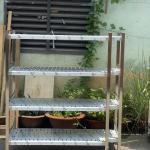 KỆ INOX 4 TẦNG ĐỘT LỖ CẮT GÓC 