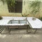 BÀN 2 CHẬU CHỮA L CÓ KỆ RACK - VƯƠNG PHÁT