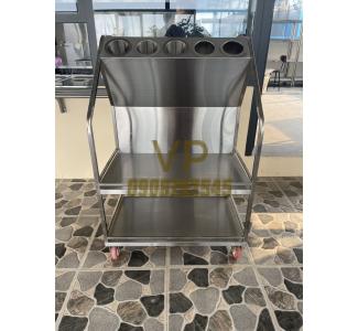 XE ĐẨY ĐŨA MUỖNG KHAY INOX 304