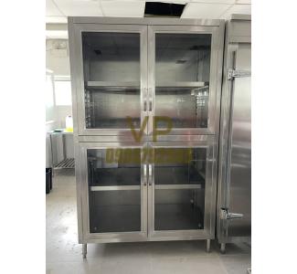 TỦ KÍNH INOX 4 CÁNH CỬA MỞ 
