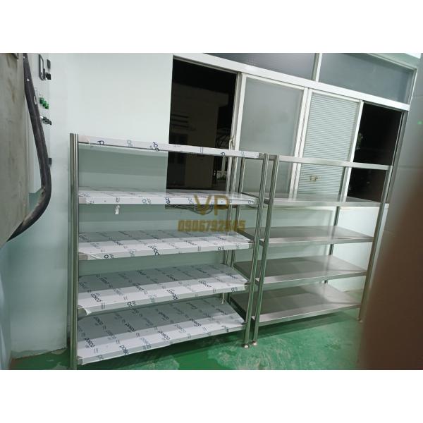 KỆ INOX 4 TẦNG PHẲNG 