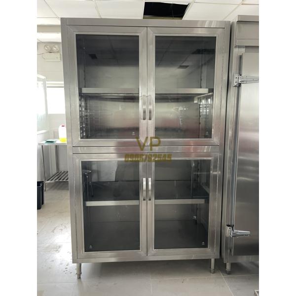 TỦ KÍNH INOX 4 CÁNH CỬA MỞ 